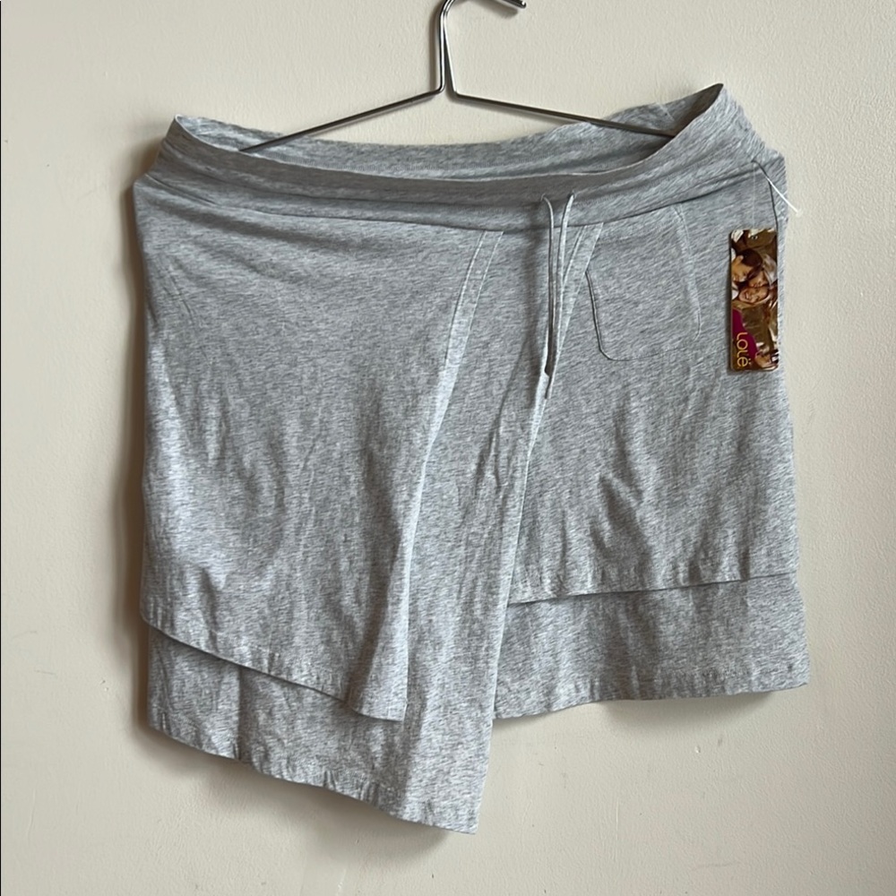 Lole Gray Asymmetrical Wrap Mini Skirt